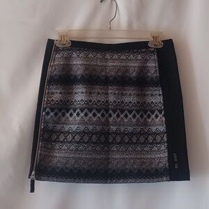 SKHOOP Patsy Short Skirt Black Gray Woven Knit Sweden Academia Women's Size XS